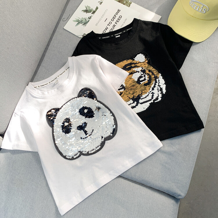 Panda Boys Short Sleeve T-Shirt Half Sleeve Top - Nyaabs