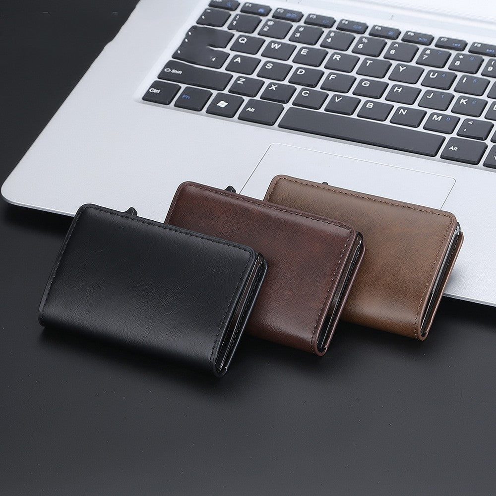 Crazy Horse Leather Anti-degaussing Card Clamp Men - Nyaabs