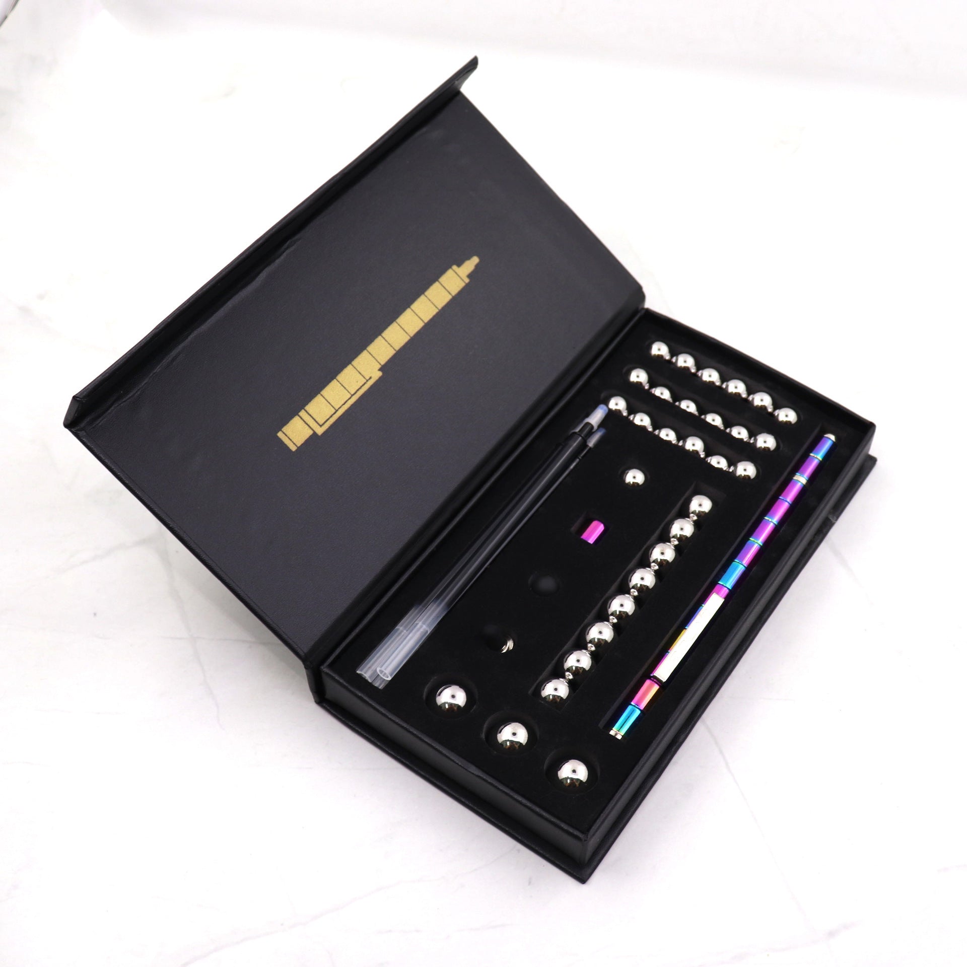 Stress Reducer Relief Toys Gift Box funny black golden kits Fidget magnetic polar pen with stylus ball pen nyaabs.com