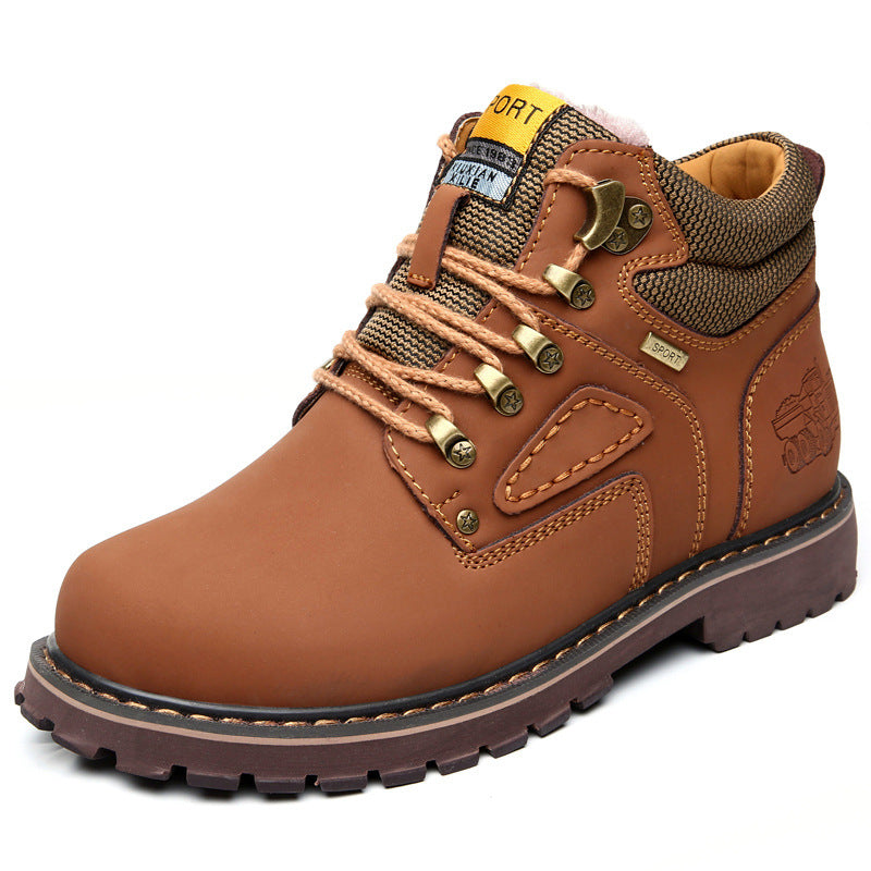 Autumn and Winter Martin Boots Men Lace Up Leather Tooling Shoes - Nyaabs