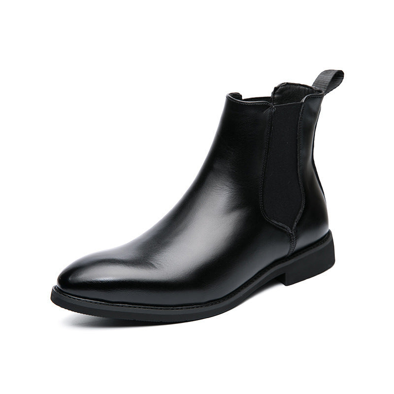 Fleece Leather Men's Fashion Trend Slip-on Ankle Boots - Nyaabs