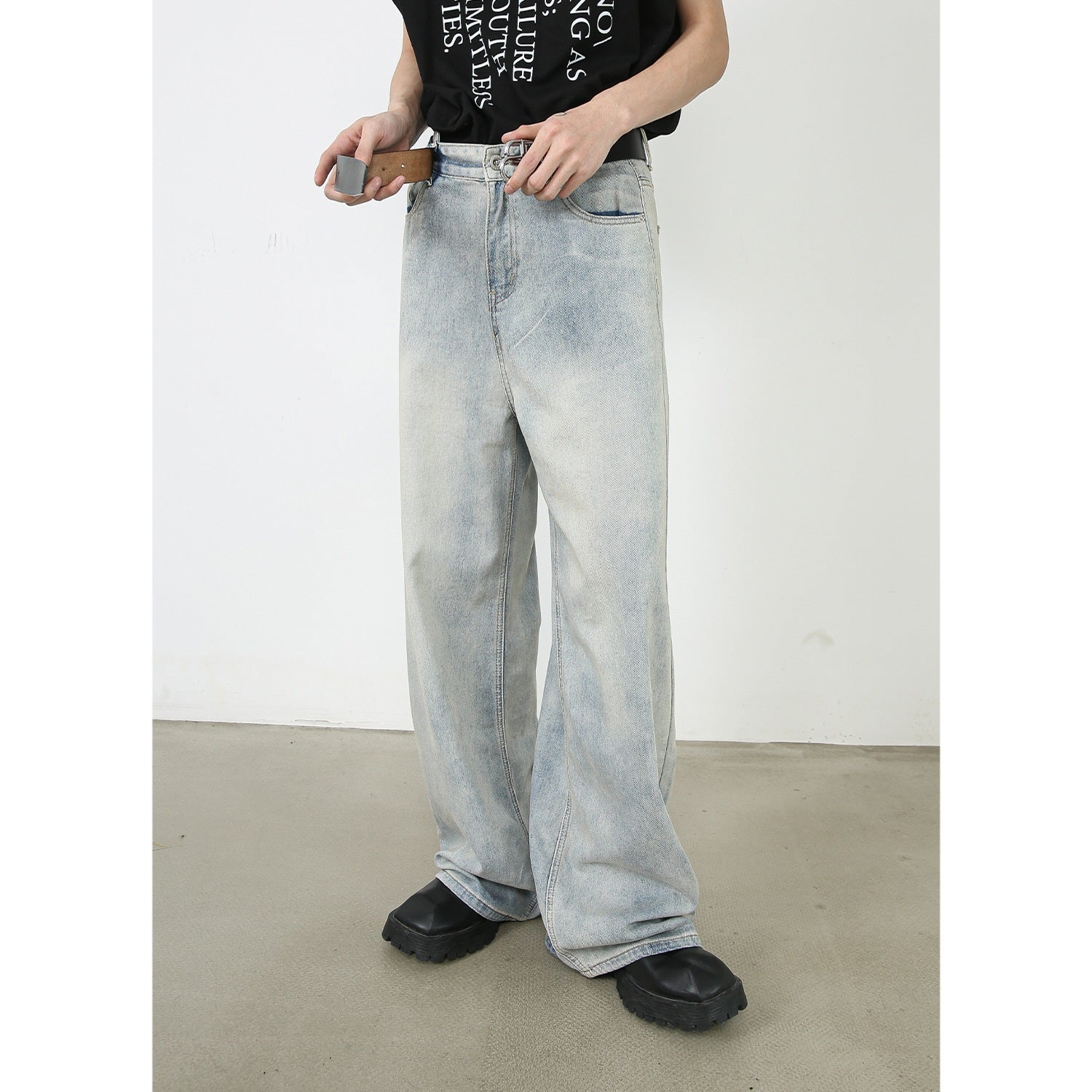 American Retro Washed Straight Jeans Men - Nyaabs