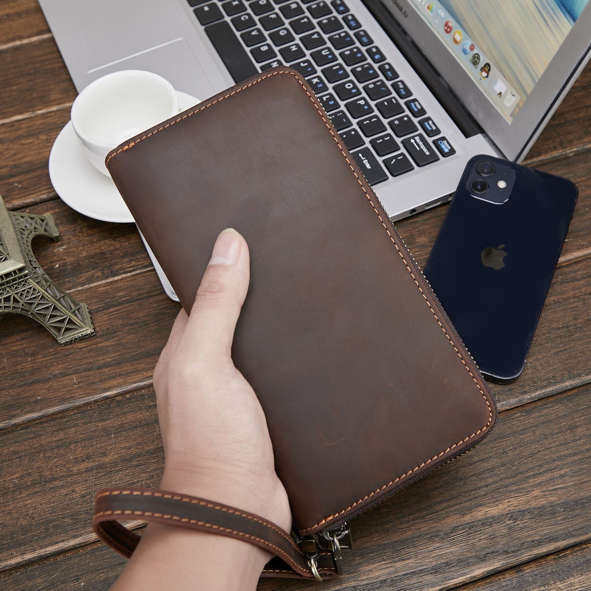 Men's Wallet Genuine Leather Fashion Retro Long Wallet - Nyaabs