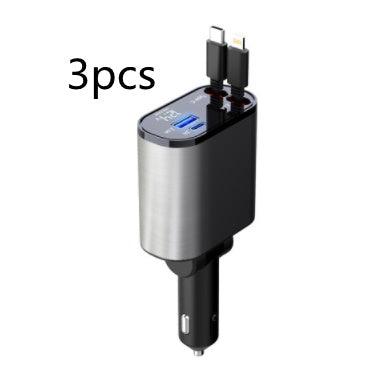 Metal Car Charger 100W Super Fast Charging Car Cigarette Lighter USB And TYPE-C Adapter - Nyaabs