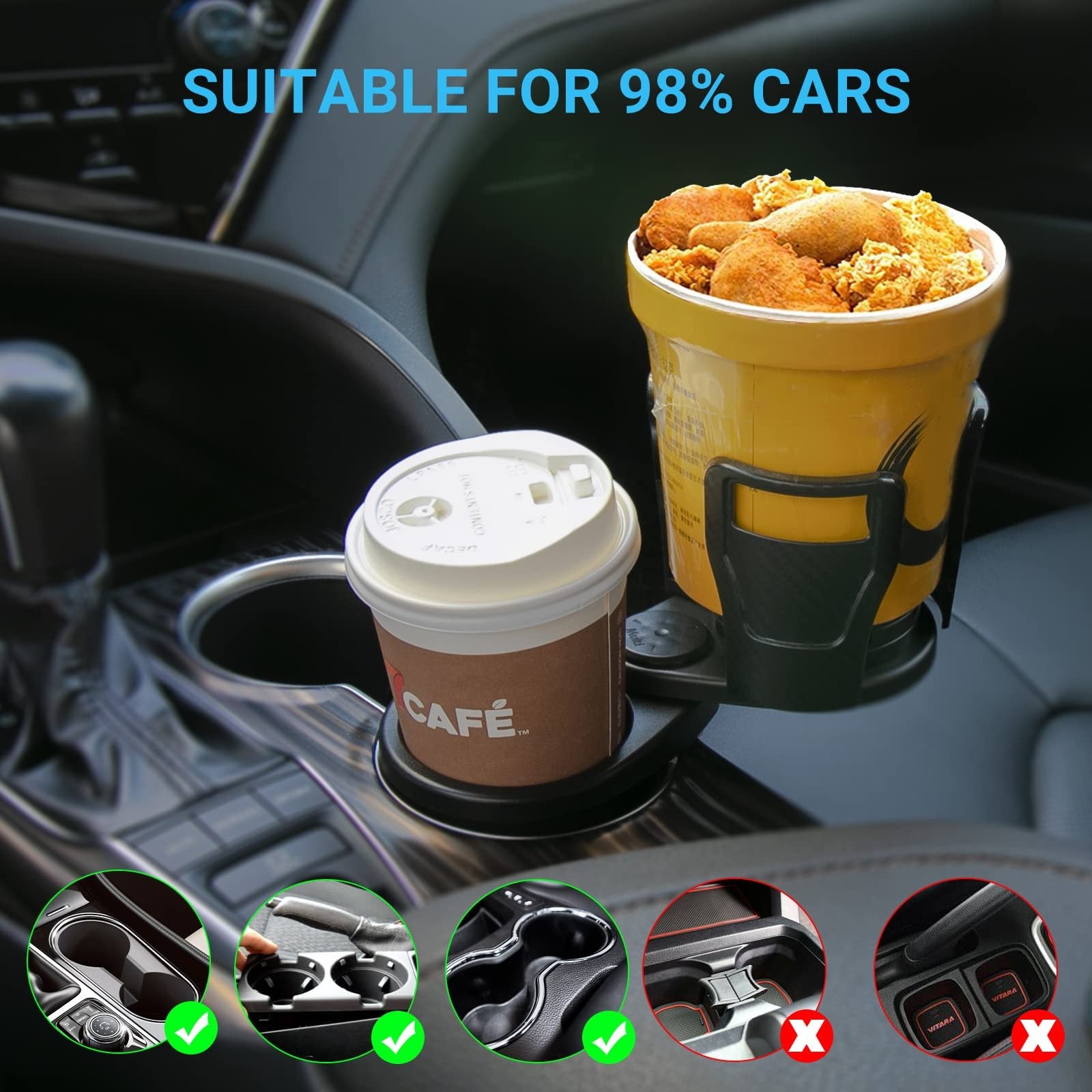 Car Drinking Bottle Holder 360 Degrees Rotatable Water Cup Holder Sunglasses Phone Organizer Storage Car Interior Accessories - Nyaabs