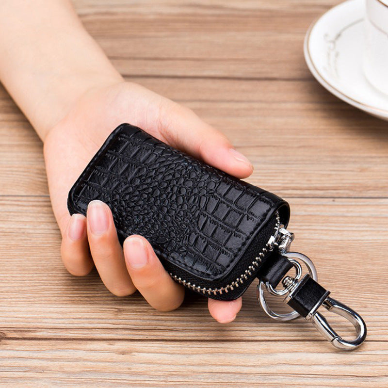 Leather Zipper Car Key Case - Nyaabs