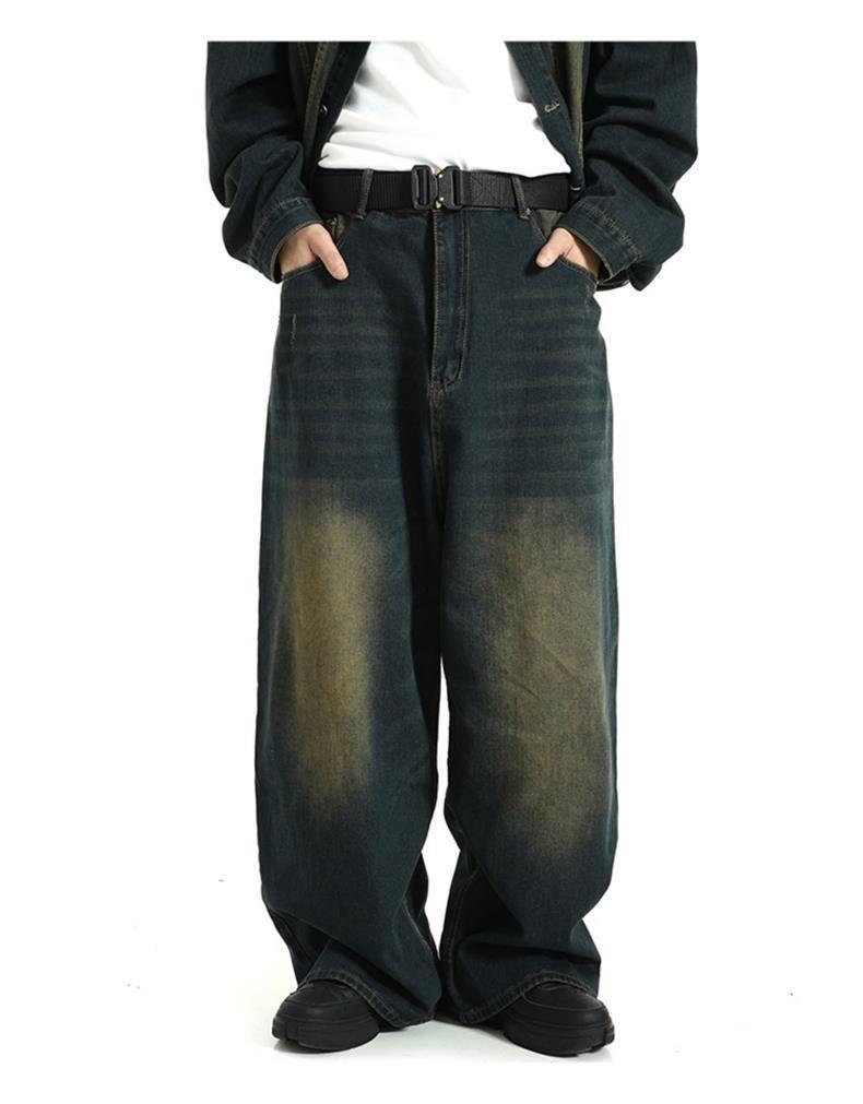 Vintage Straight Jeans Washed Distressed Loose Trousers - Nyaabs