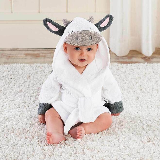 Cartoon Cute Animal Modeling Baby Bath Towels Baby Bathrobes Cotton Children's Bathrobes Baby Hooded - Nyaabs