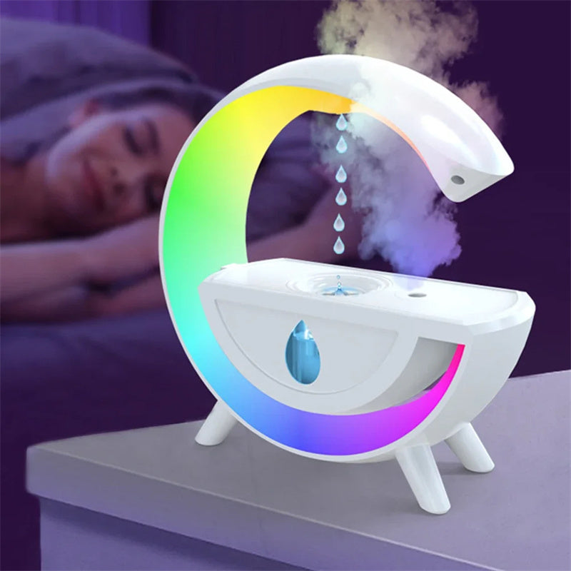 RGB Night Light Water Droplet Sprayer Anti-Gravity Air Humidifier 350ml Creative Home Office Mist Maker Diffuser Christmas Gift - Nyaabs