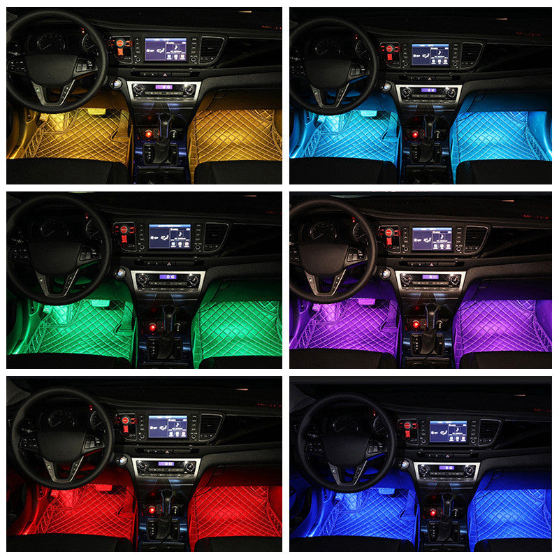 Styling Decorative Lamp LED Car Interior Light Waterproof Ambient Lamp Of Wireless Remote Music Control Car RGB Strip Lights - Nyaabs