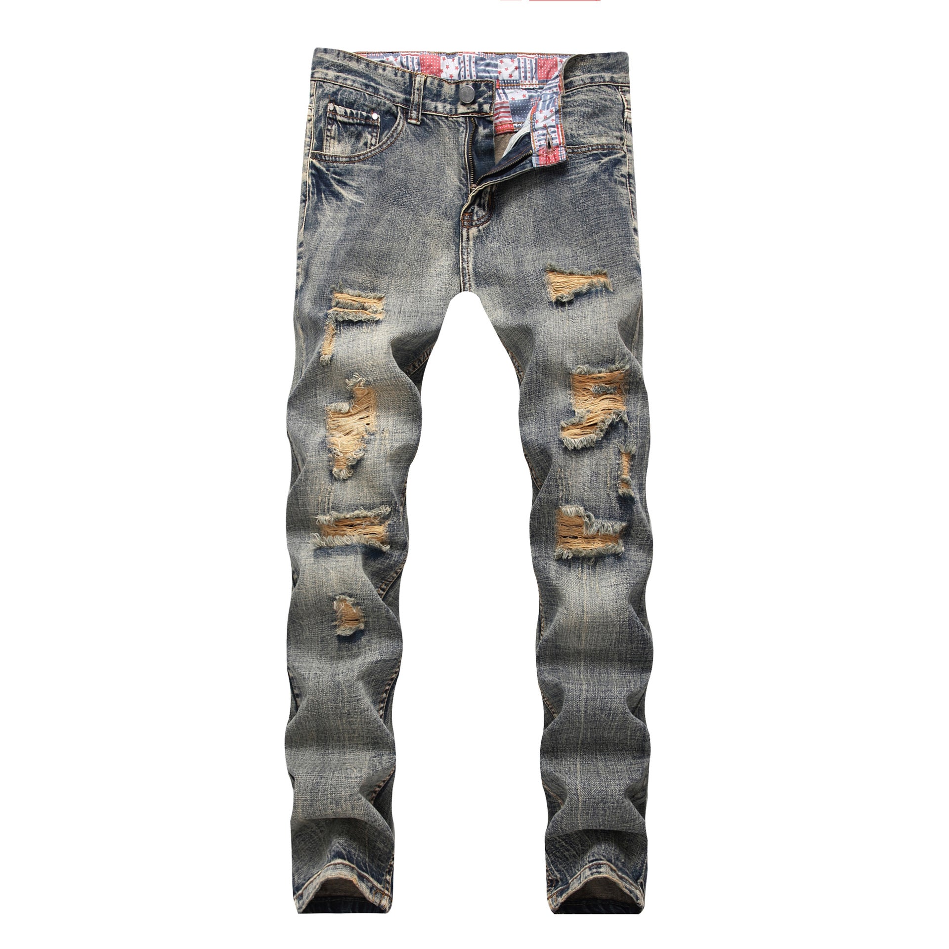 Men's Nostalgic Ripped Jeans Retro Fashion nyaabs.com