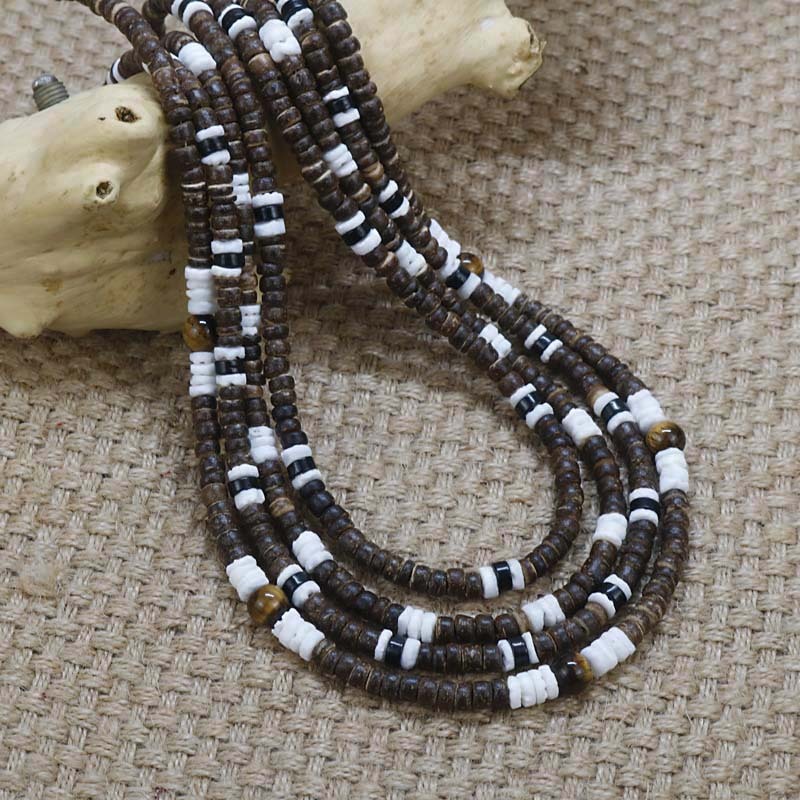 Men Tribe Ethnic Coconut Shell Necklace Men - Nyaabs