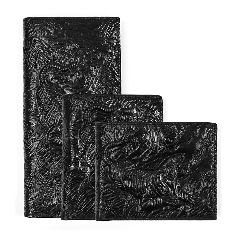 Men's Leather Wallet Embossed Wallet Crazy Horse Leather - Nyaabs