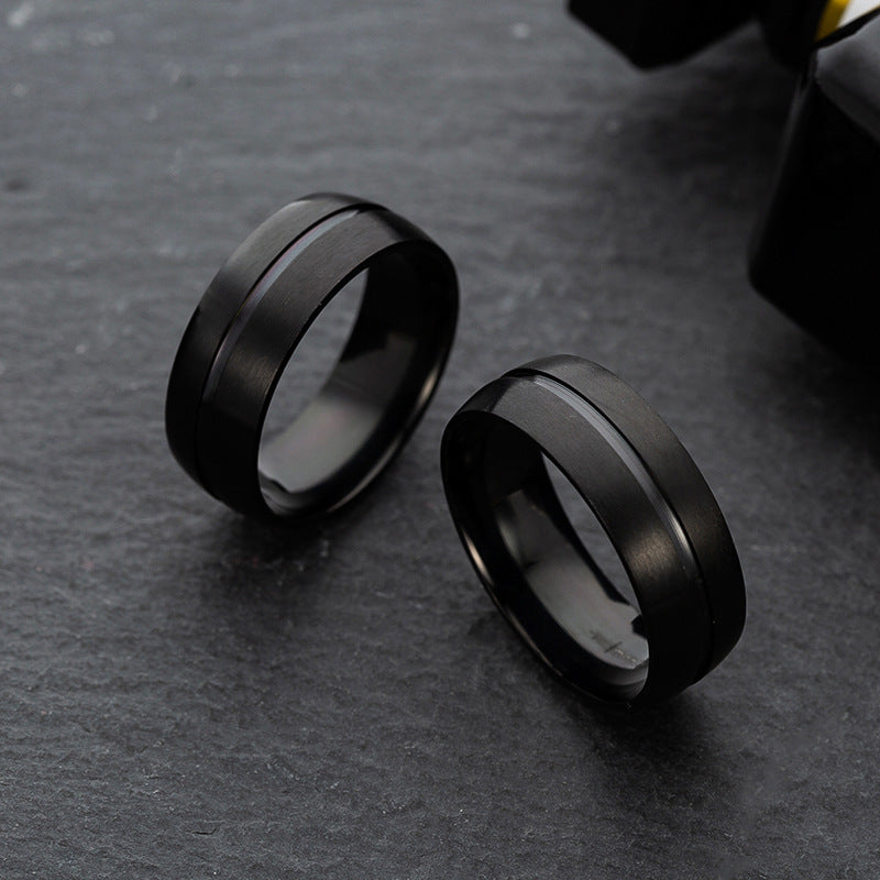 Stainless Steel Ring Black For Men - Nyaabs