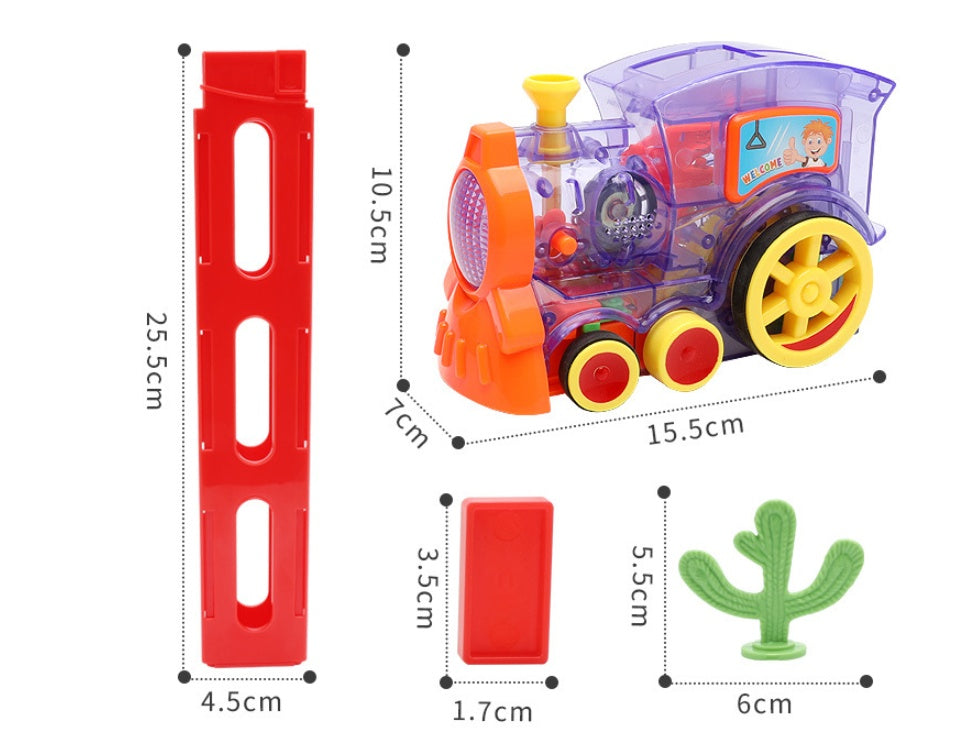 Domino Train Toys Baby Toys Car Puzzle Automatic Release Licensing Electric Building Blocks Train Toy - Nyaabs