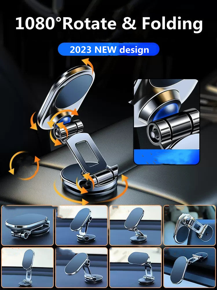 Rotate Metal Magnetic Car Phone Holder Foldable Universal Mobile Phone Stand Air Vent Magnet Mount GPS Support - Nyaabs