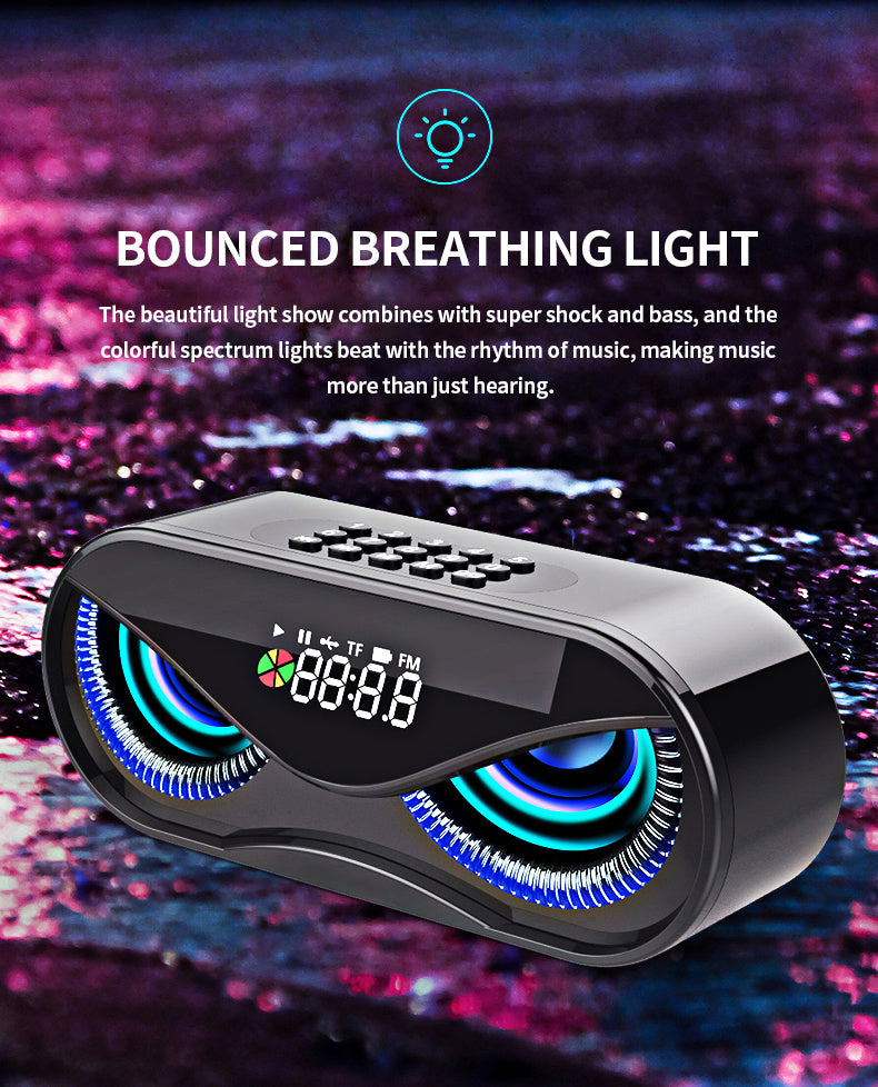 Colorful lights, dual speakers, digital buttons, song, Bluetooth speaker - Nyaabs