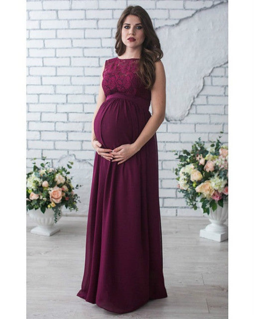 Lace Sleeveless Maternity Dress - Nyaabs