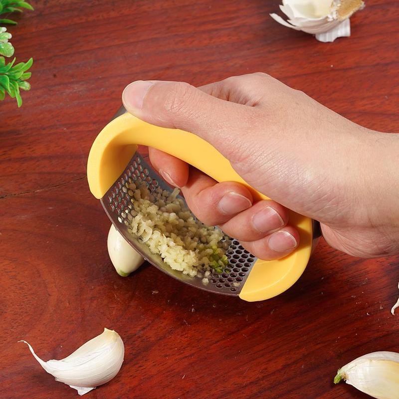 Stainless Steel Garlic Masher Garlic Press Household Manual Curve Fruit Vegetable Tools Kitchen Gadgets nyaabs.com