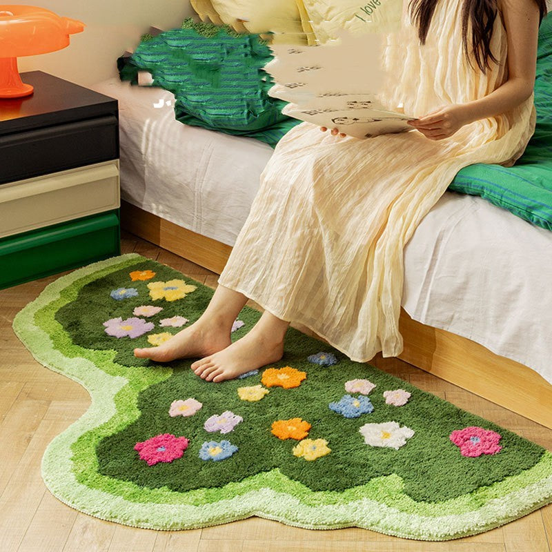 Living Room Carpet Plants Flower Bedroom Rug Soft Hallway Area Floor Pad Mat Doormat Aesthetic Home Art Decor - Nyaabs