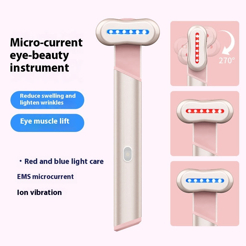 4 Colors Electric Eye Massager Red Blue Light Massage Eye Beautification Instrument Therapeutic Warmth Face Massage - Nyaabs