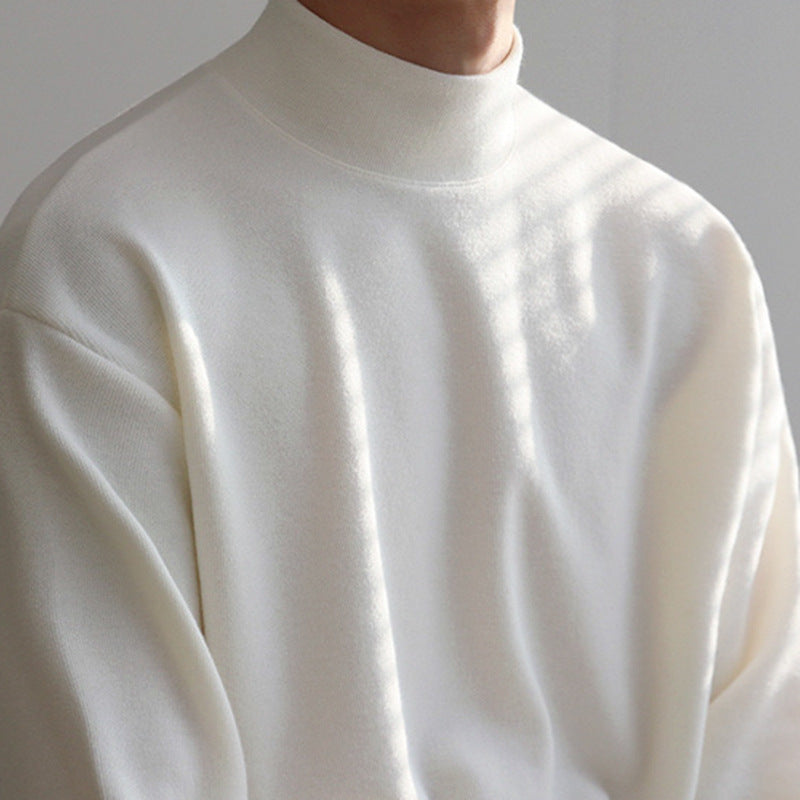 Half Turtleneck Bottoming Shirt Men's Pure Cotton Long Sleeve T-shirt - Nyaabs