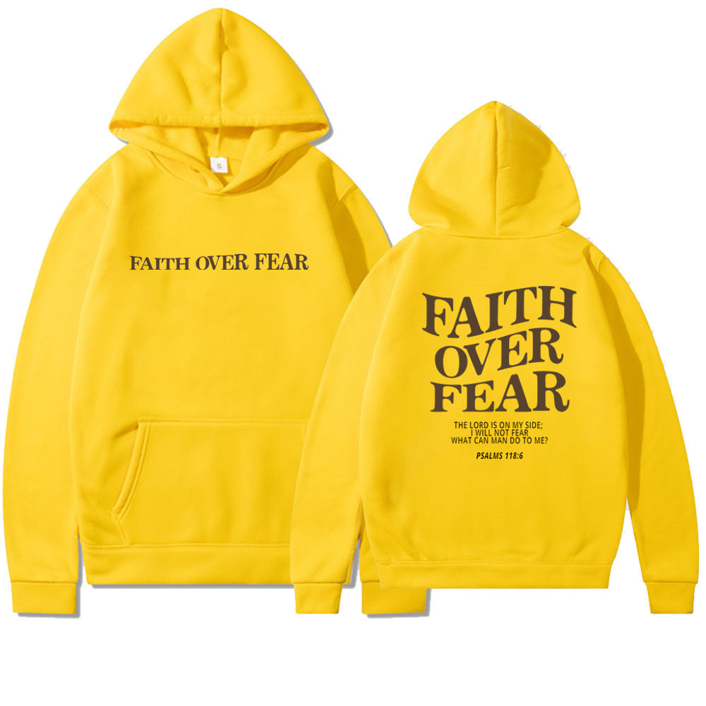 Faith Over Fear Christian Hoodie Christian Sweatshirt Jesus Hoodie Trendy Hoodie Bible Verse Shirt Unisex Aesthetic Clothes - Nyaabs