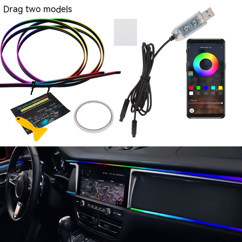 Car Atmosphere LED Light Bar Hidden Modification - Nyaabs