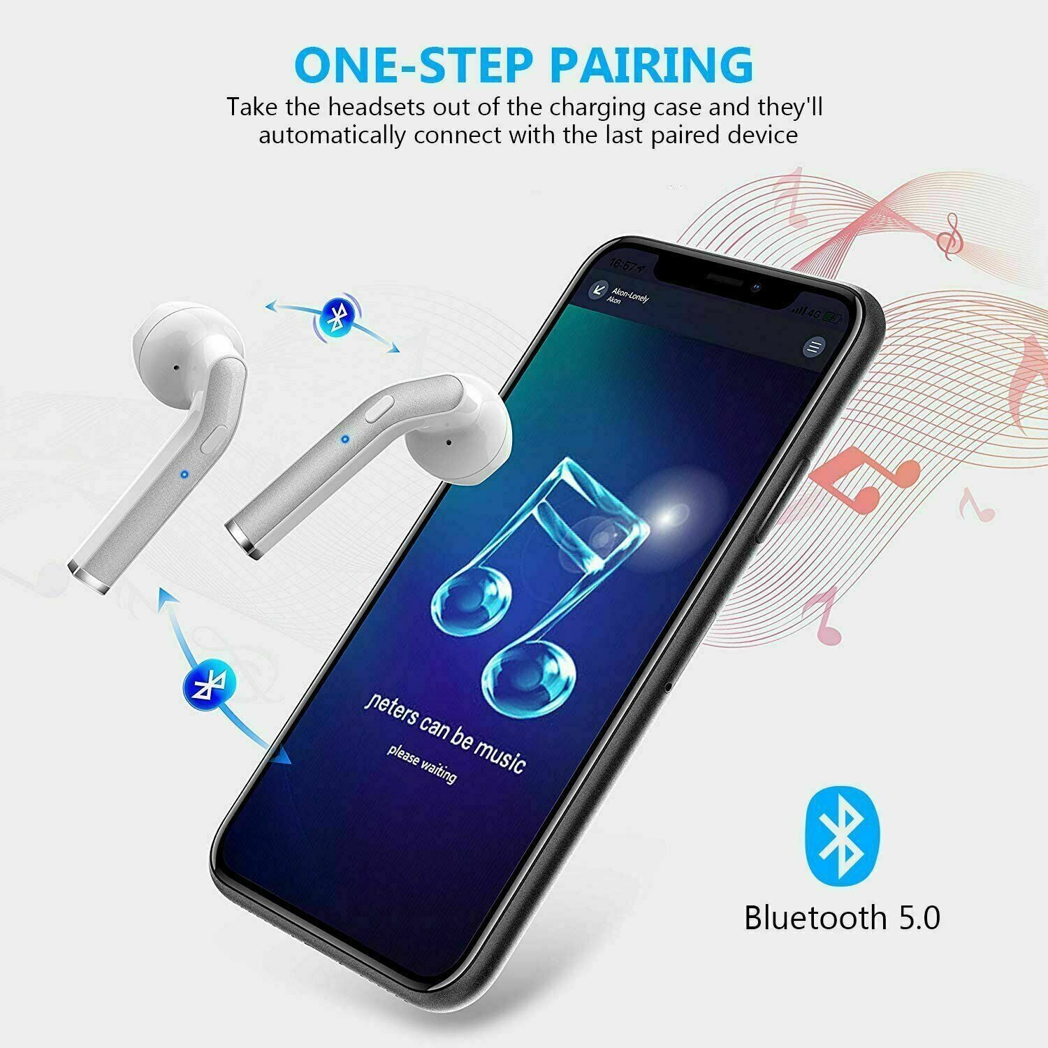 Bluetooth 5.0 Earbuds Headphones Wireless Noise Cancelling In-Ear Waterproof - Nyaabs