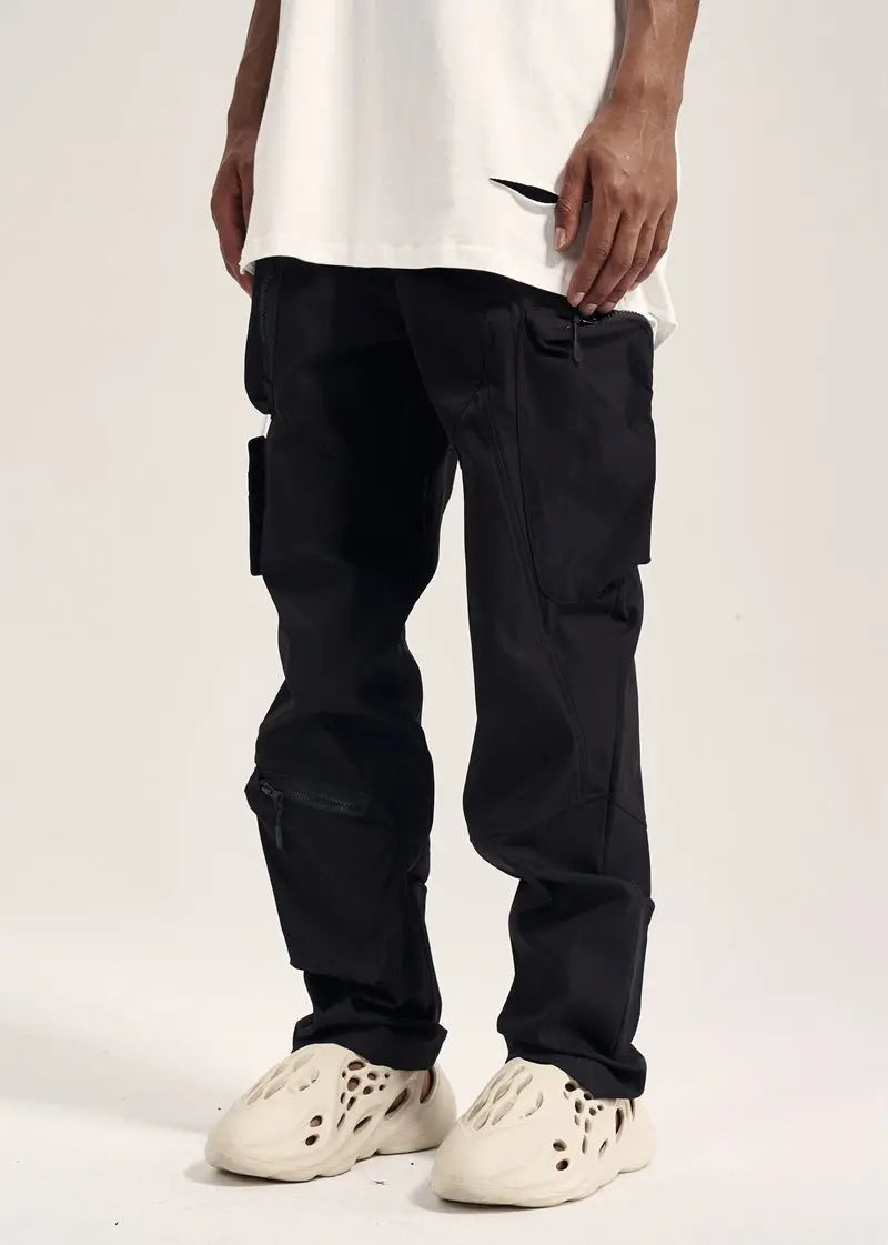 Multi-pocket Hook And Loop Chaopai Sports Casual Pants - Nyaabs