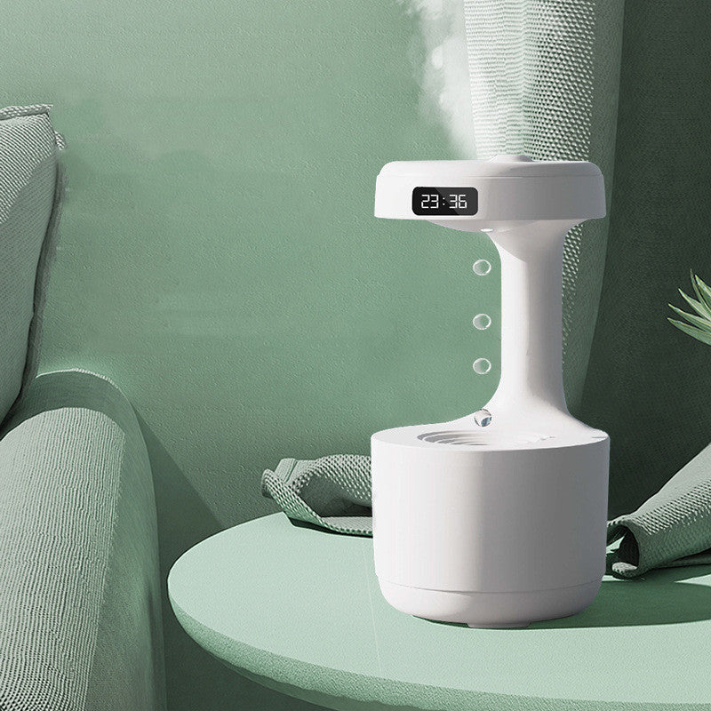 Bedroom Anti-Gravity Humidifier With Clock Water Drop Backflow Aroma Diffuser Large Capacity Office Bedroom Mute Heavy Fog Household Sprayer nyaabs.com