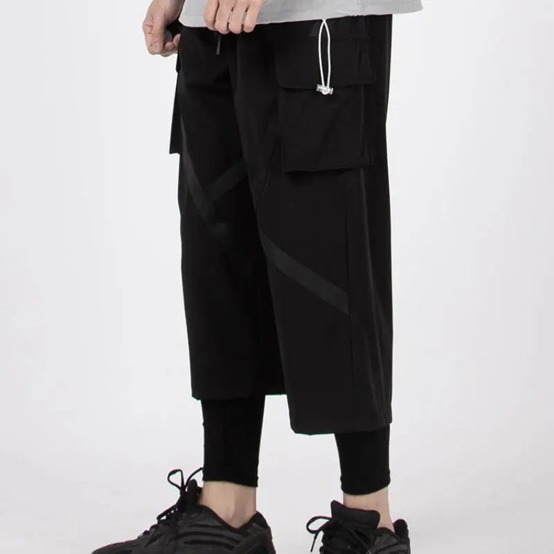 Sagging Straight Leg Wide Leg Pants Cropped Pants - Nyaabs