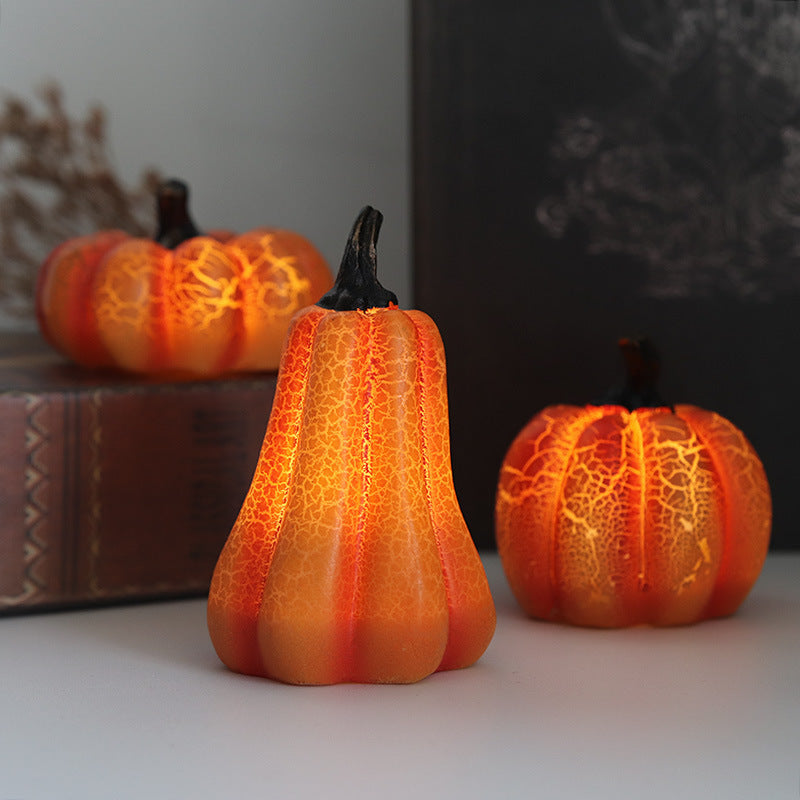 New Halloween Pumpkin Lantern Simulation Pumpkin LED Candle Lamp Resin Luminous Pumpkin nyaabs.com