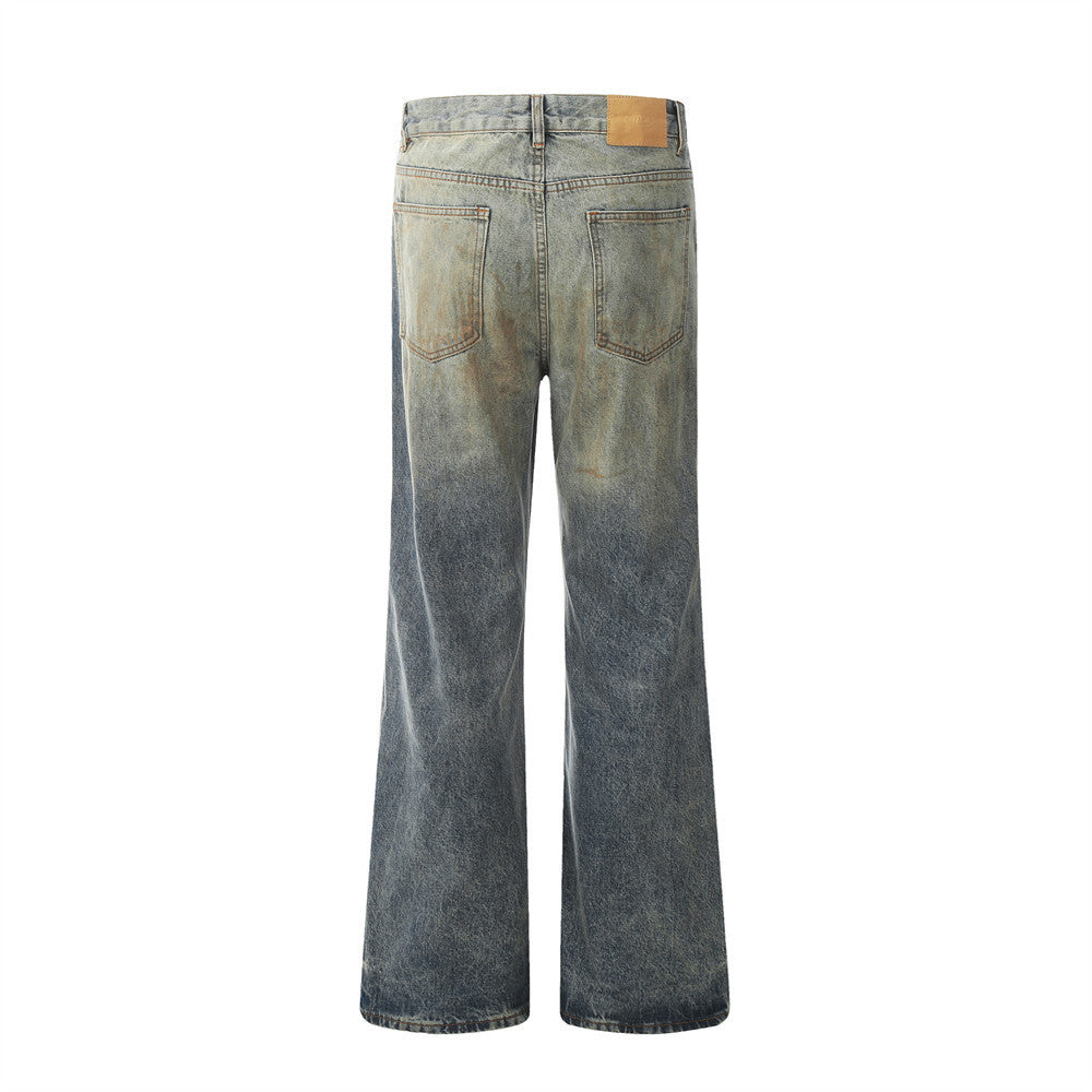 Waste Soil Punk Make Old Ripped Denim Dirty Pants Men - Nyaabs