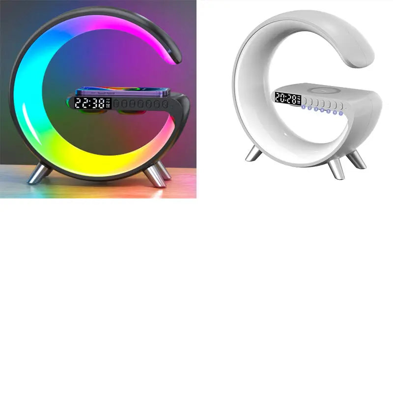 New Intelligent G Shaped LED Lamp Bluetooth Speake Wireless Charger Atmosphere Lamp App Control For Bedroom Home Decor - Nyaabs