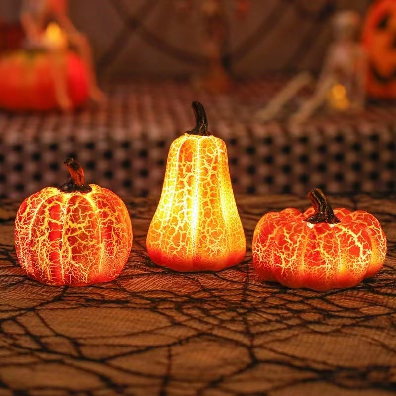 New Halloween Pumpkin Lantern Simulation Pumpkin LED Candle Lamp Resin Luminous Pumpkin nyaabs.com