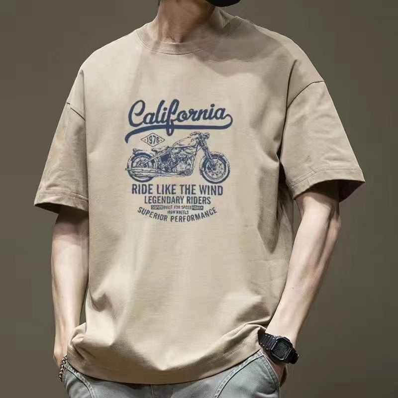 Men's American Retro Oversize Cotton T-shirt - Nyaabs