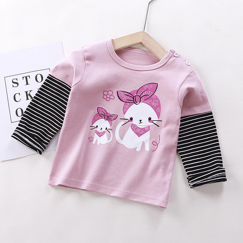 Children's Long-sleeved T-shirt Cotton Single Top - Nyaabs