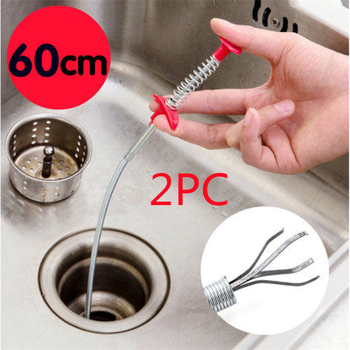 60CM Sewer Dredger Spring Pipe Dredging Tool Household Hair Cleaner Drain Clog Remover Cleaning Tools Household For Kitchen Sink Kitchen Gadgets - Nyaabs