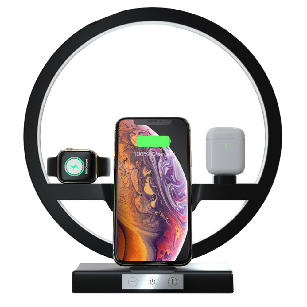 Wireless Charger Stand Table Lamp Touch Switch 10W Charger For Apple Watch Cell Phones Headphones nyaabs.com