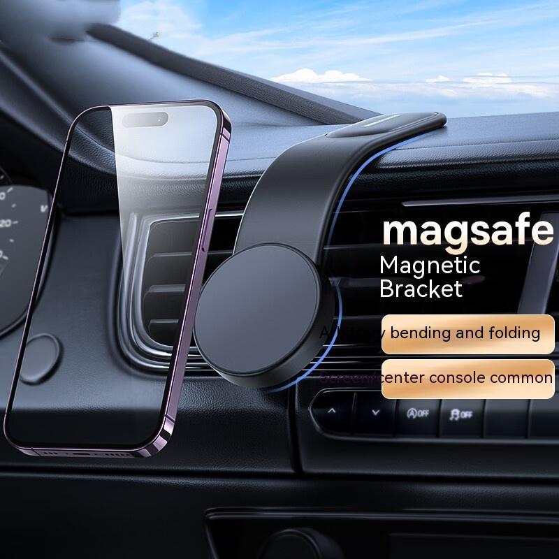 Magnetic Bendable Car Mobile Phone Holder Wireless Charger Phone Holder 15W Car Dash Mount Compatible With Phone - Nyaabs