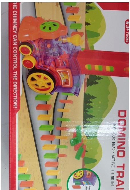 Domino Train Toys Baby Toys Car Puzzle Automatic Release Licensing Electric Building Blocks Train Toy - Nyaabs