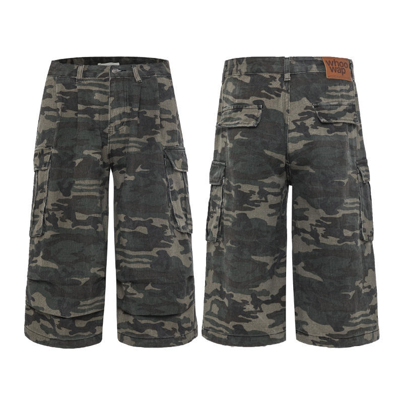 Camouflage Large Pocket American Street Men's Loose Casual Shorts - Nyaabs