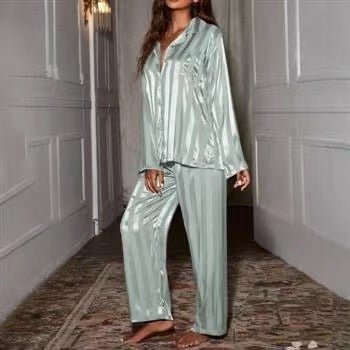 Long Sleeve Trousers Homewear Thin Pajamas Suit nyaabs.com