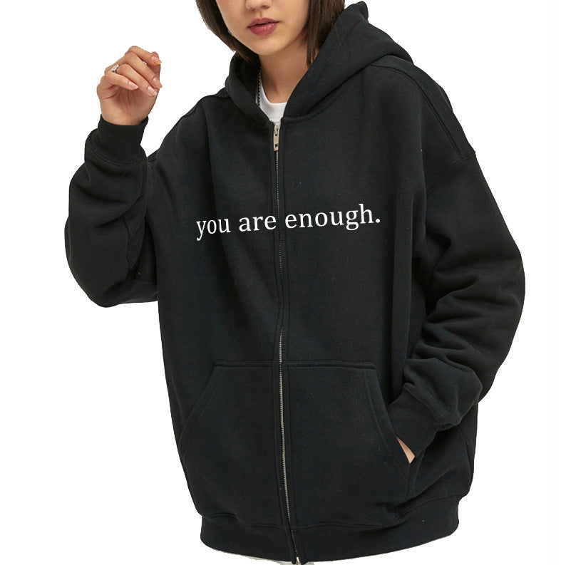 Hoodies Plus Size Sweatshirt Casual Drawstring Zipper Clothes - Nyaabs