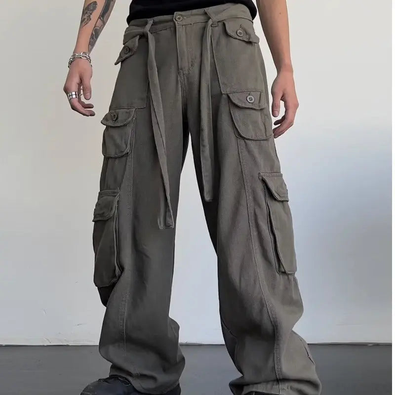 High Street Tide Vintage Hip Hop Plankton Sun Straight Leg Casual Pants Tide - Nyaabs