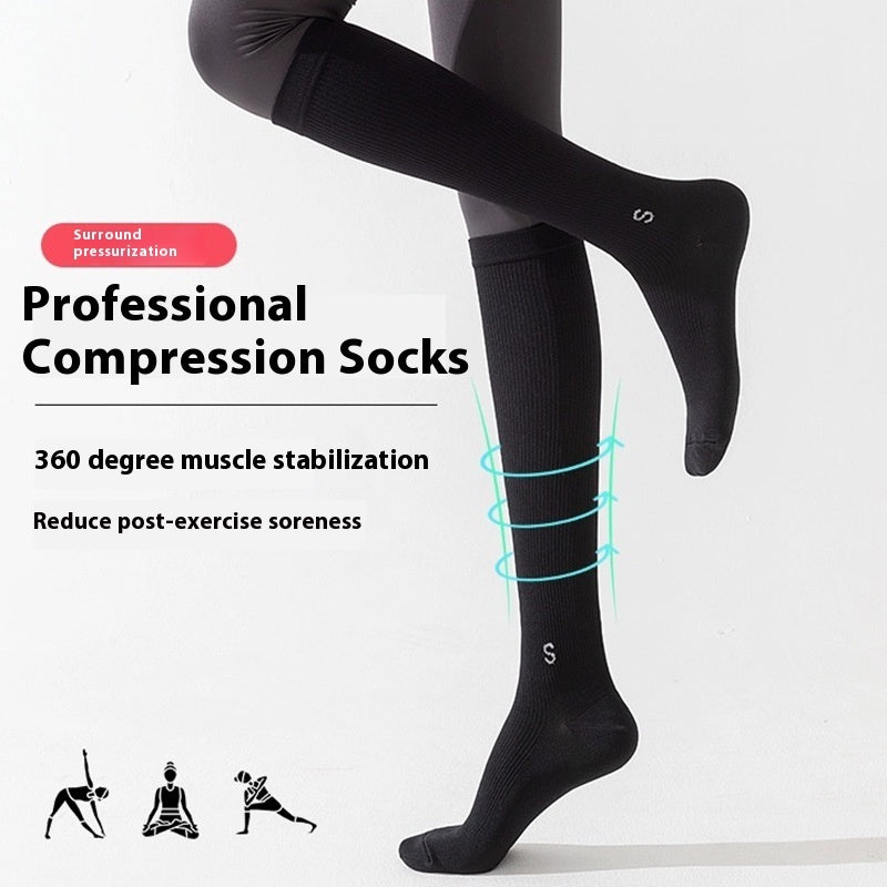 Compression Stockings Exercise Compression Calf Fitness Long Tube Yoga Socks - Nyaabs