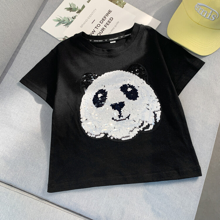 Panda Boys Short Sleeve T-Shirt Half Sleeve Top - Nyaabs