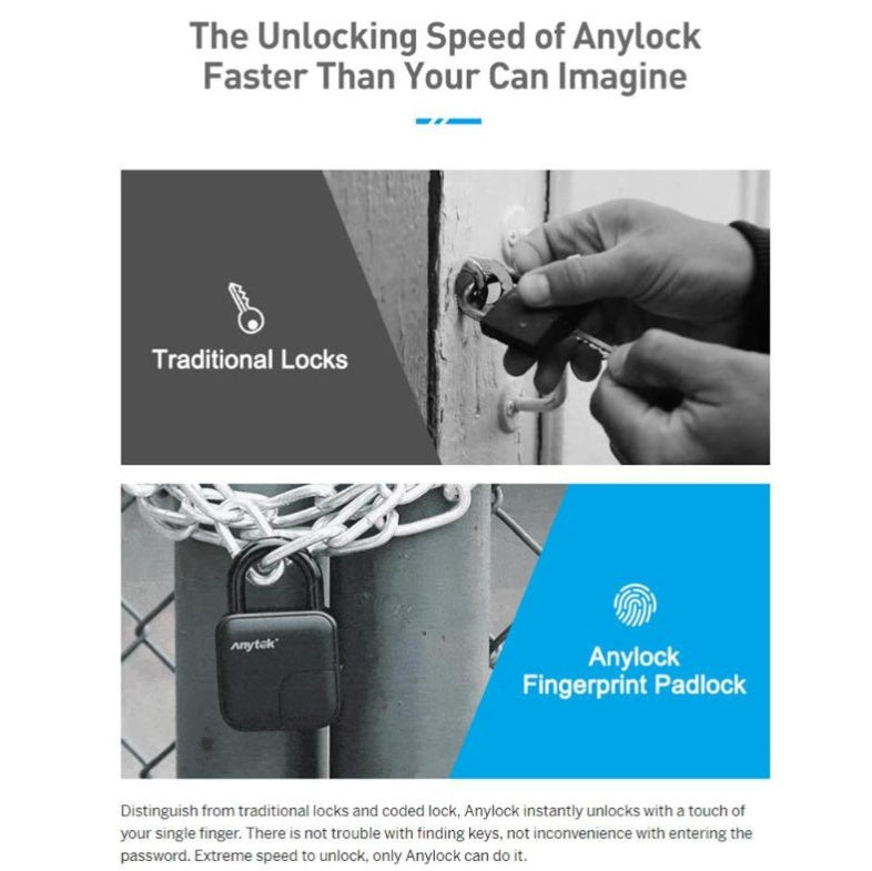 Smart Lock Waterproof L3 Fingerprint Padlock - Nyaabs