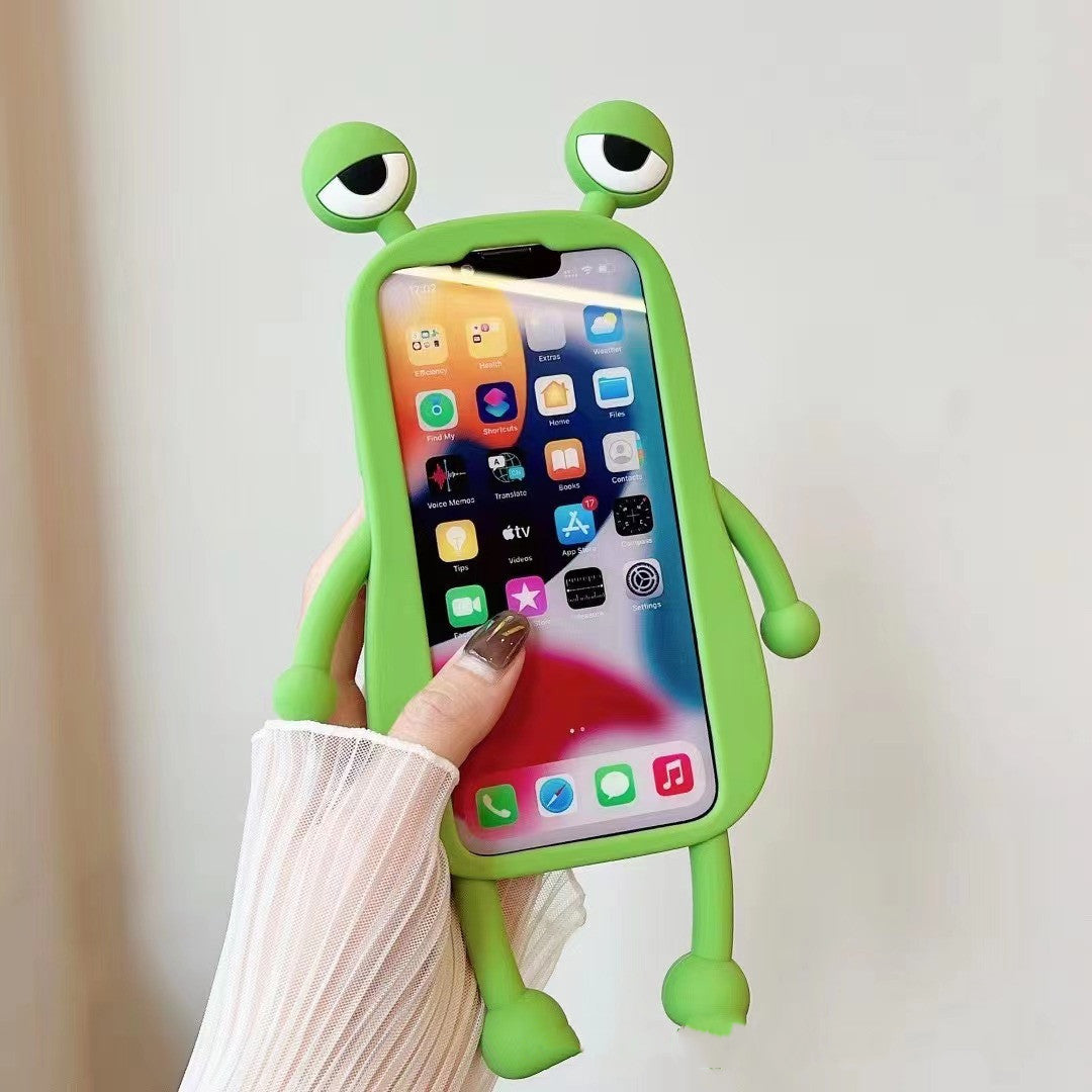 Funny Silicone 3D Frog Phone Case For IPhone 14 13 11 12 Pro Max XS XR X 7 8 Plus SE Cartoon Cute Shockproof Bumper Cover - Nyaabs